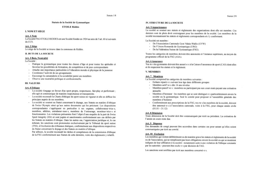 Status approuvés 1 2025 glissés